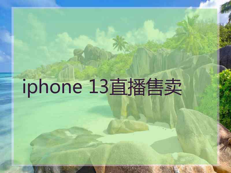 iphone 13直播售卖