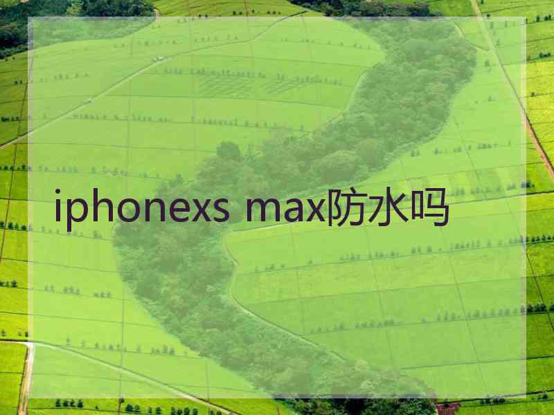 iphonexs max防水吗