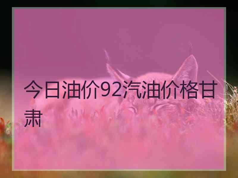 今日油价92汽油价格甘肃