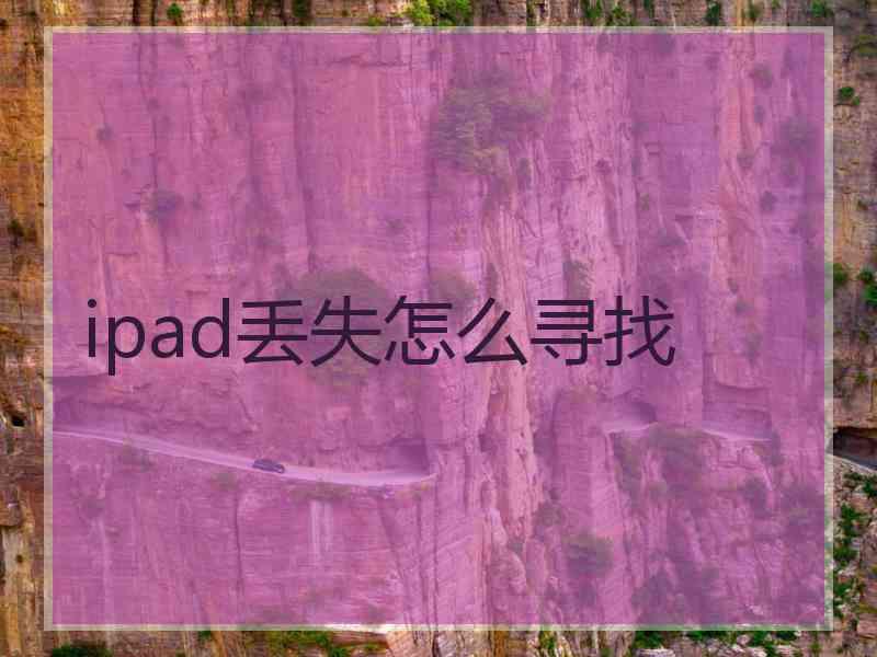 ipad丢失怎么寻找