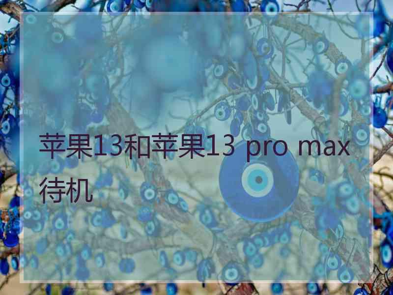 苹果13和苹果13 pro max待机