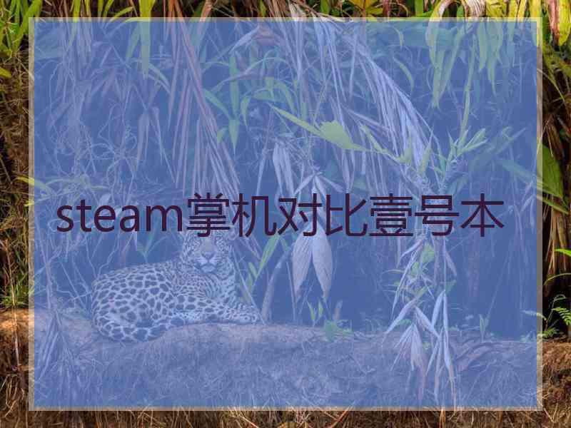 steam掌机对比壹号本