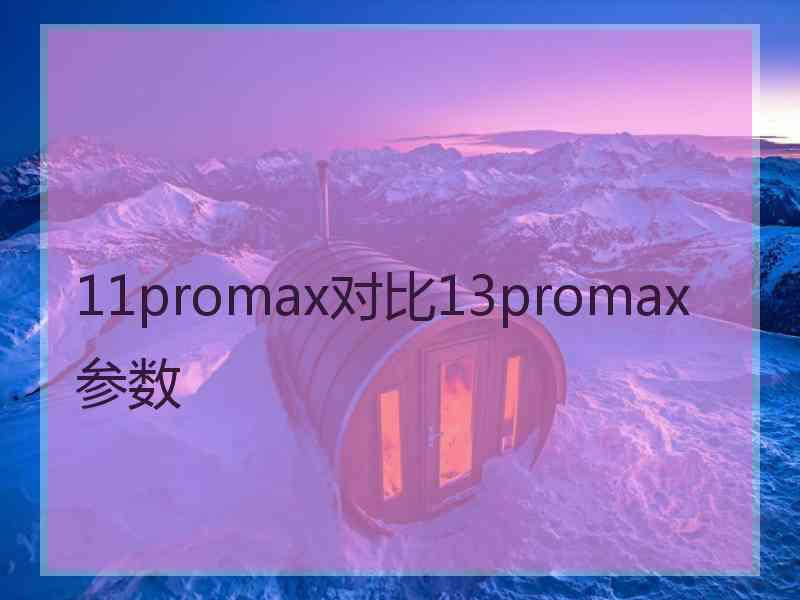 11promax对比13promax参数