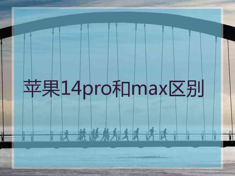 苹果14pro和max区别