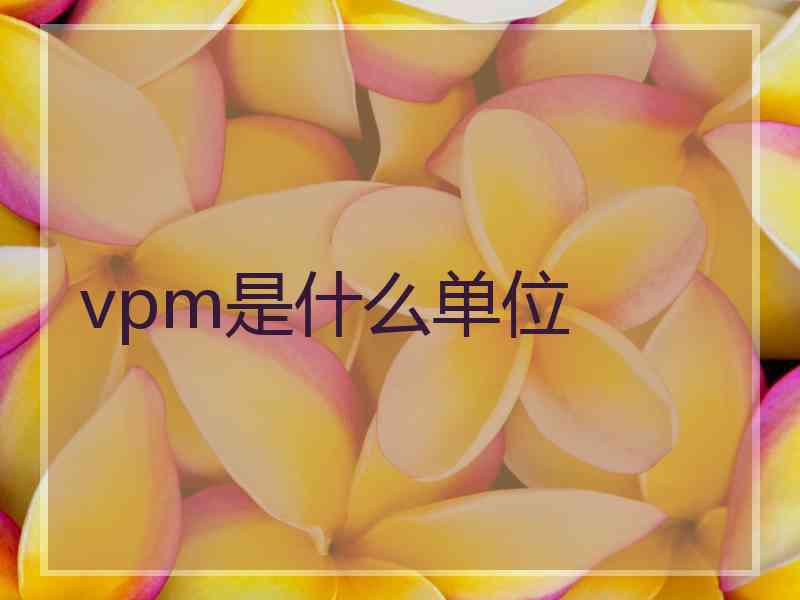 vpm是什么单位