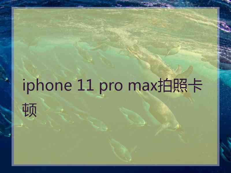 iphone 11 pro max拍照卡顿