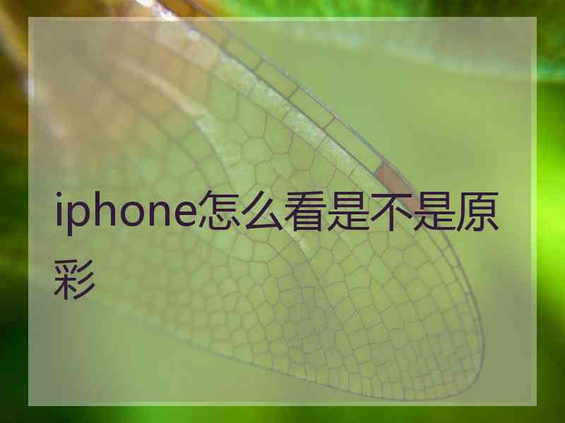 iphone怎么看是不是原彩