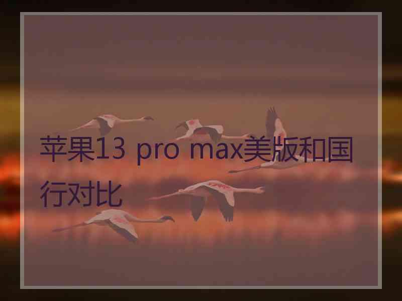 苹果13 pro max美版和国行对比