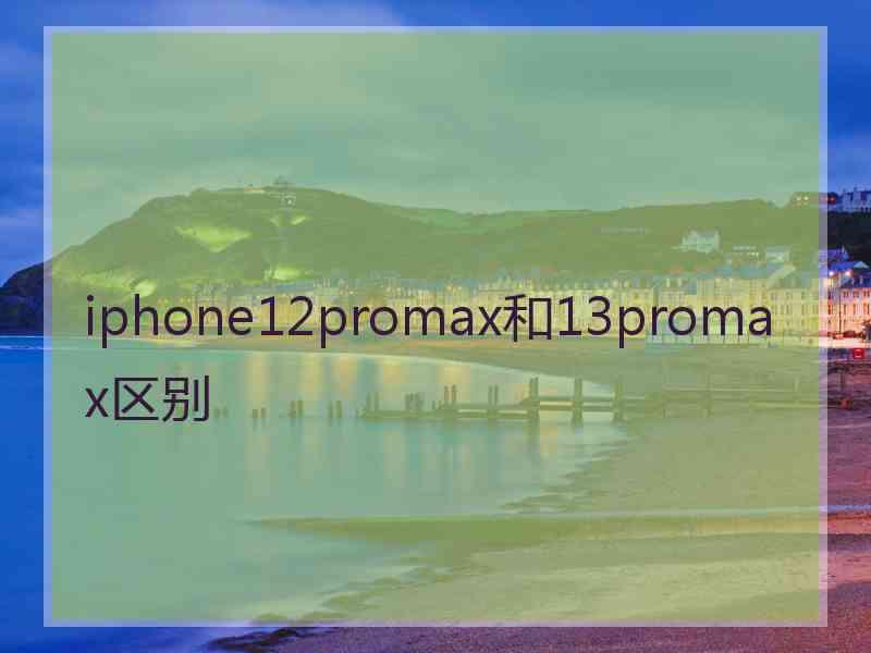 iphone12promax和13promax区别