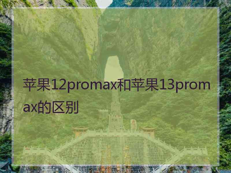 苹果12promax和苹果13promax的区别