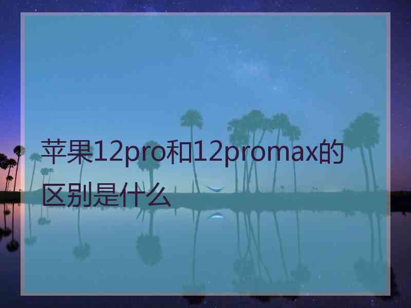 苹果12pro和12promax的区别是什么