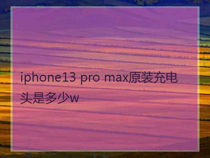 iphone13 pro max原装充电头是多少w