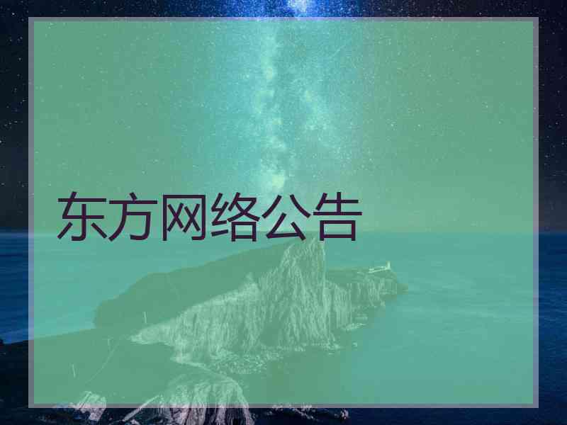 东方网络公告