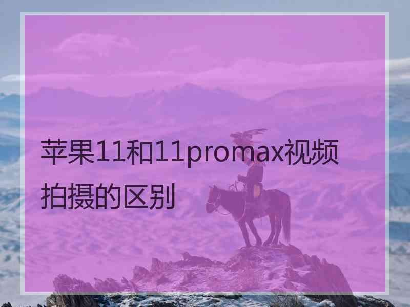 苹果11和11promax视频拍摄的区别