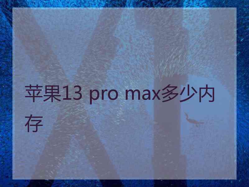 苹果13 pro max多少内存