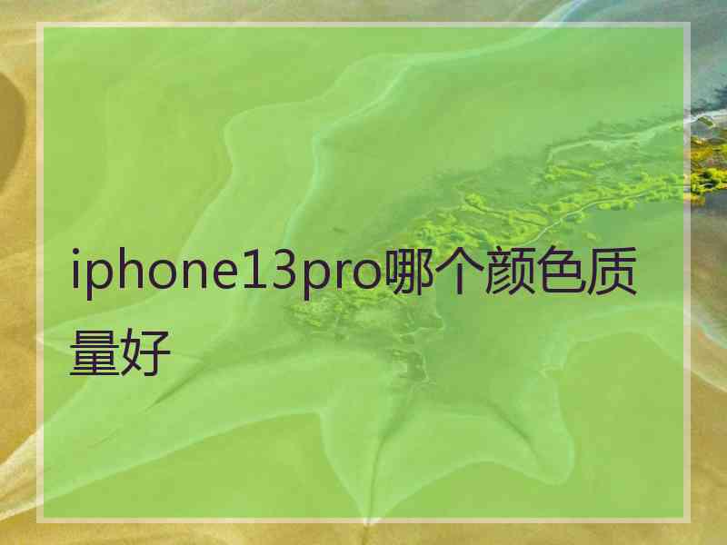 iphone13pro哪个颜色质量好