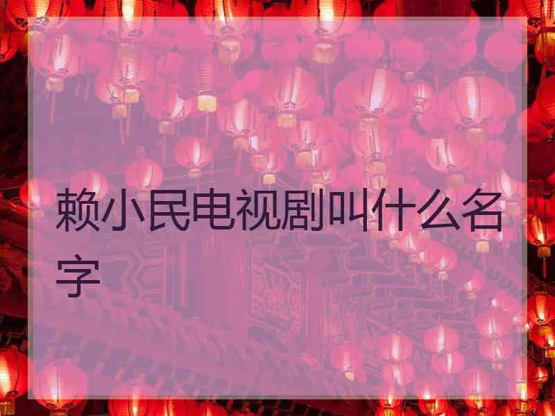 赖小民电视剧叫什么名字