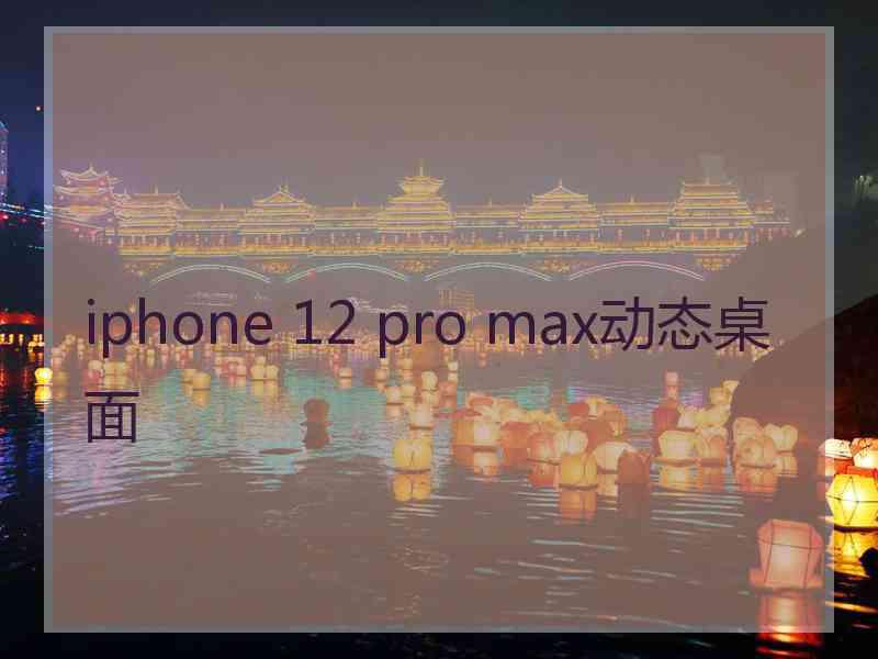 iphone 12 pro max动态桌面