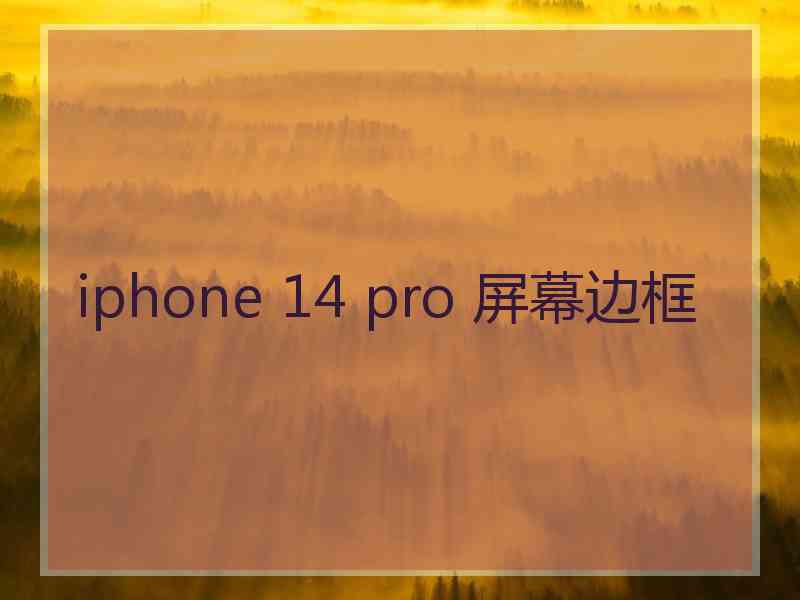 iphone 14 pro 屏幕边框