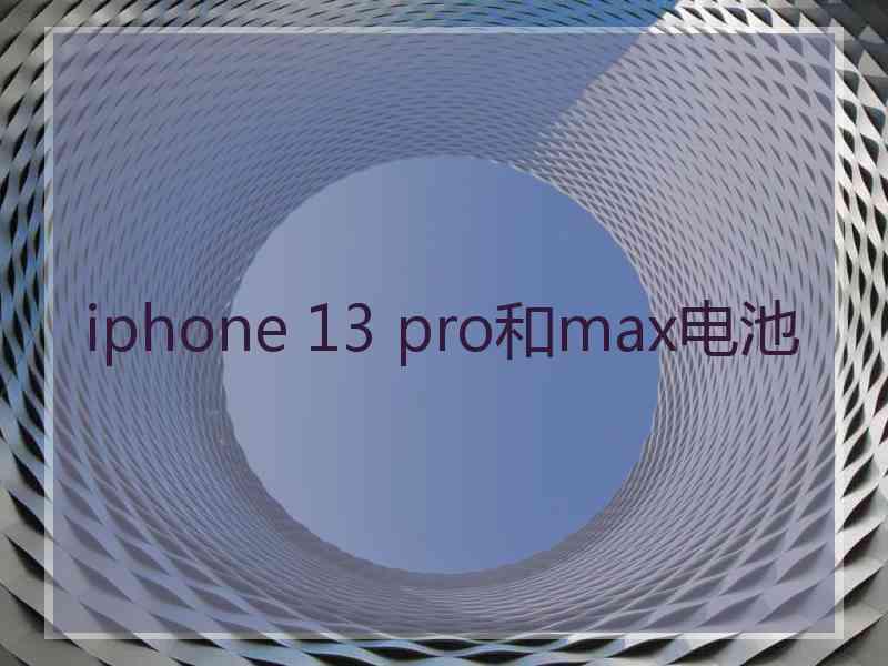 iphone 13 pro和max电池