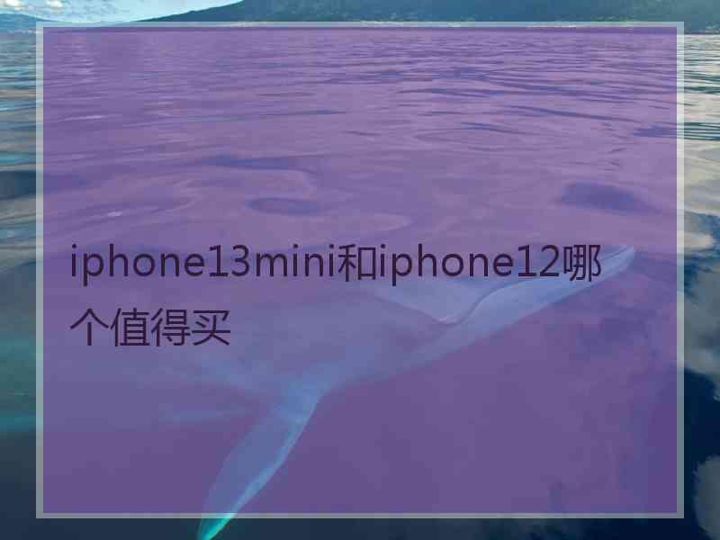 iphone13mini和iphone12哪个值得买