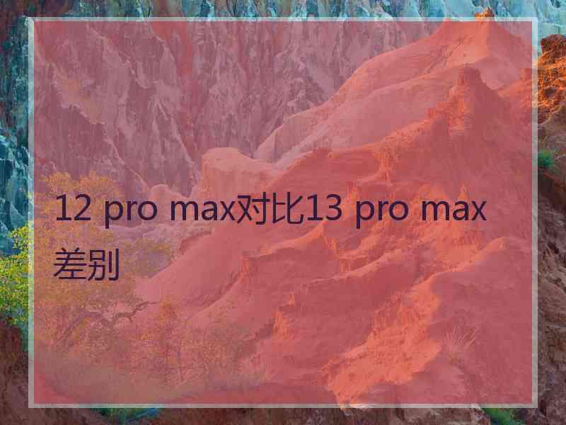 12 pro max对比13 pro max差别