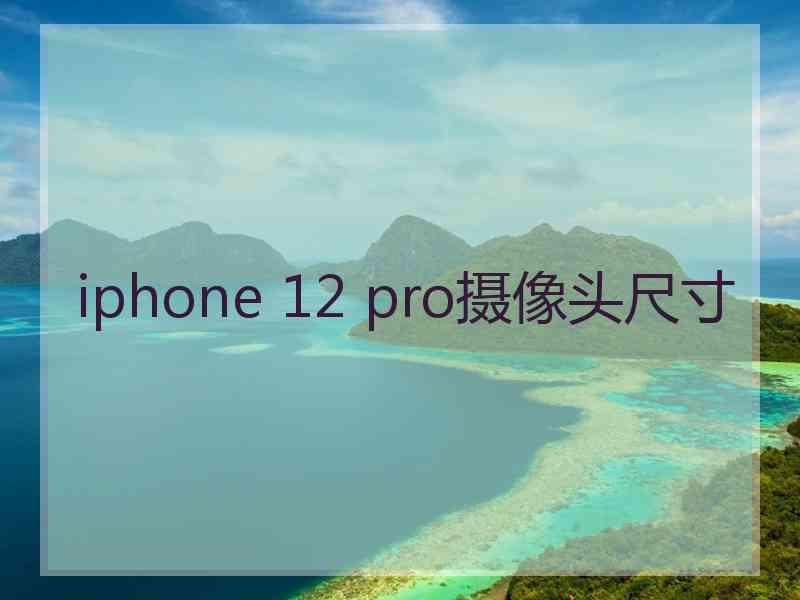 iphone 12 pro摄像头尺寸