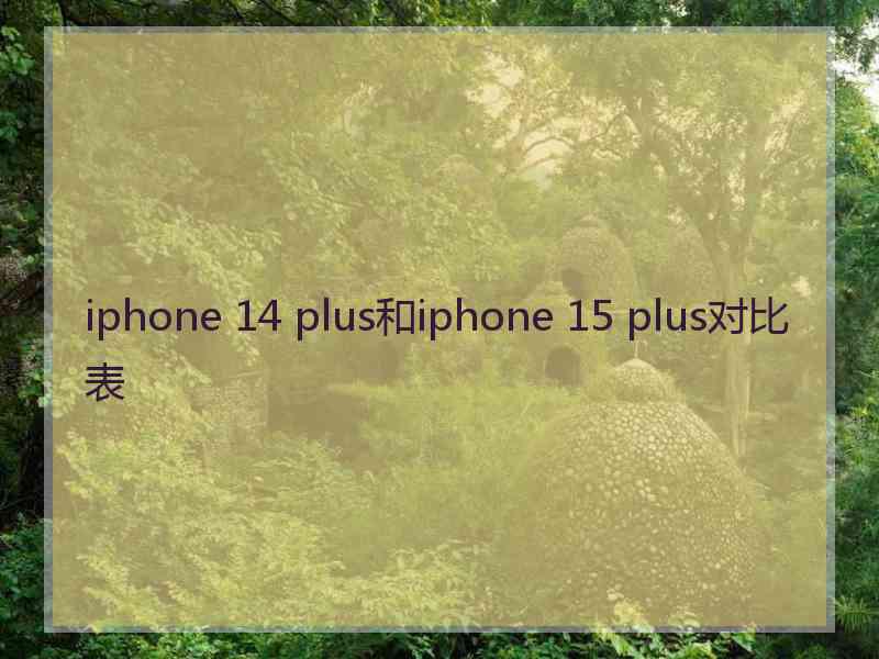 iphone 14 plus和iphone 15 plus对比表