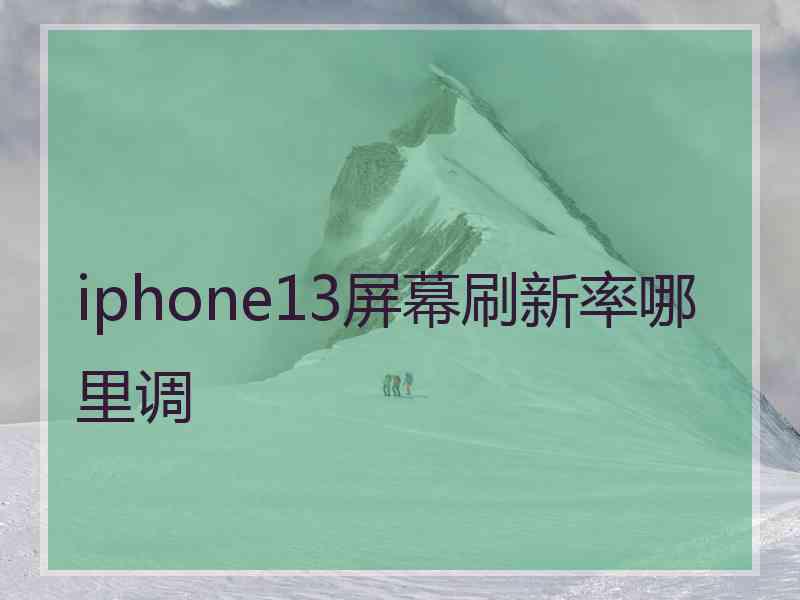 iphone13屏幕刷新率哪里调