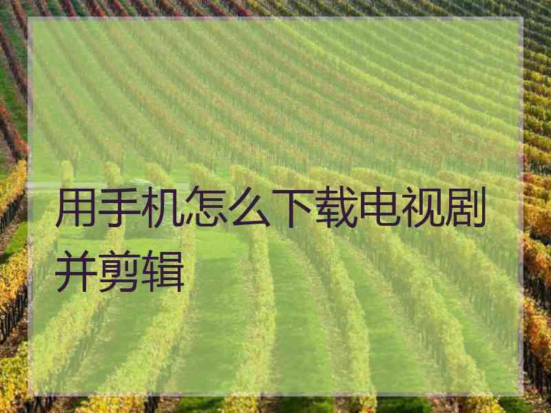 用手机怎么下载电视剧并剪辑