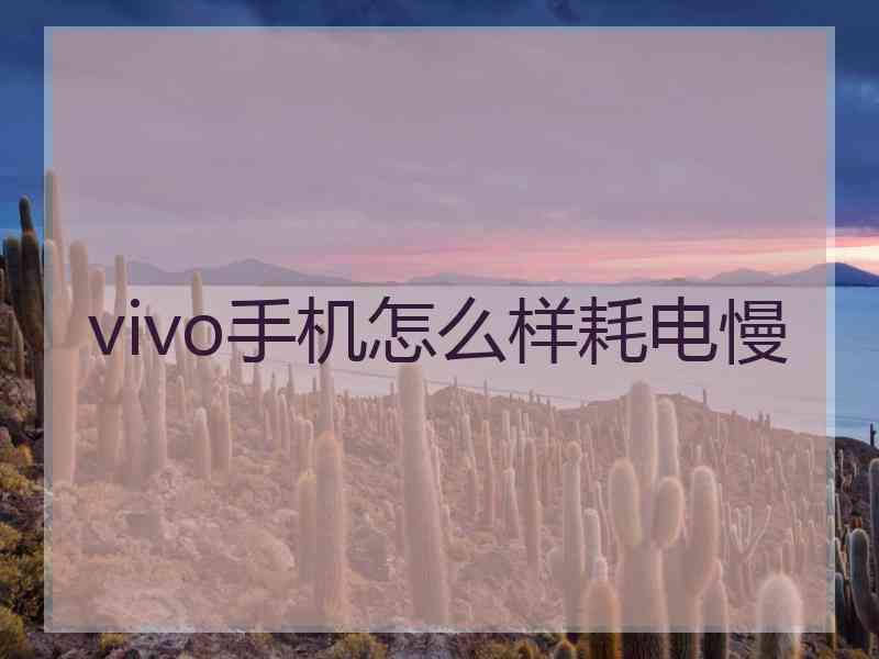 vivo手机怎么样耗电慢