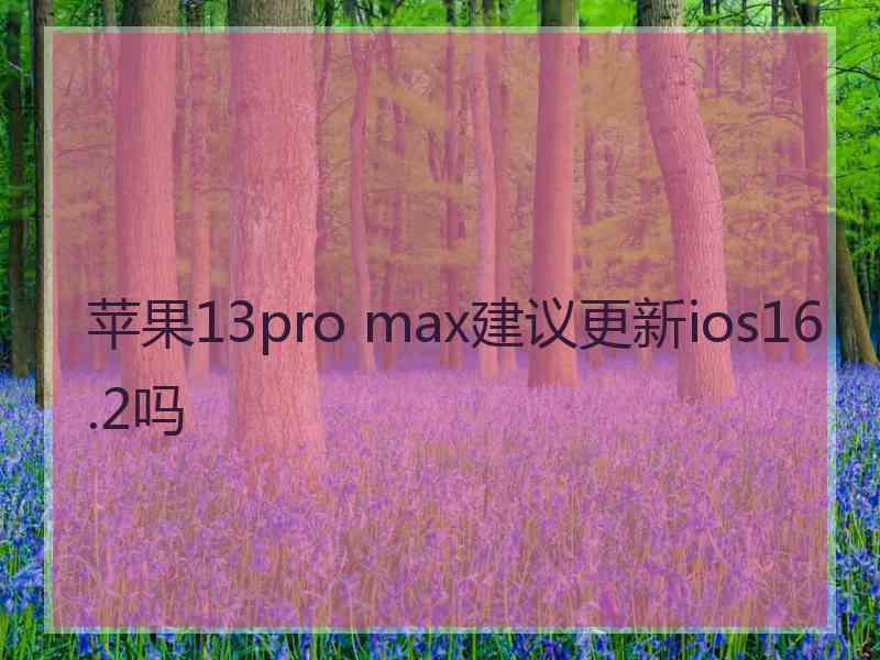 苹果13pro max建议更新ios16.2吗