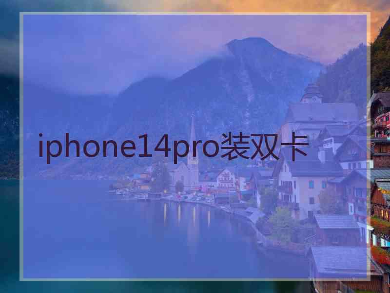 iphone14pro装双卡