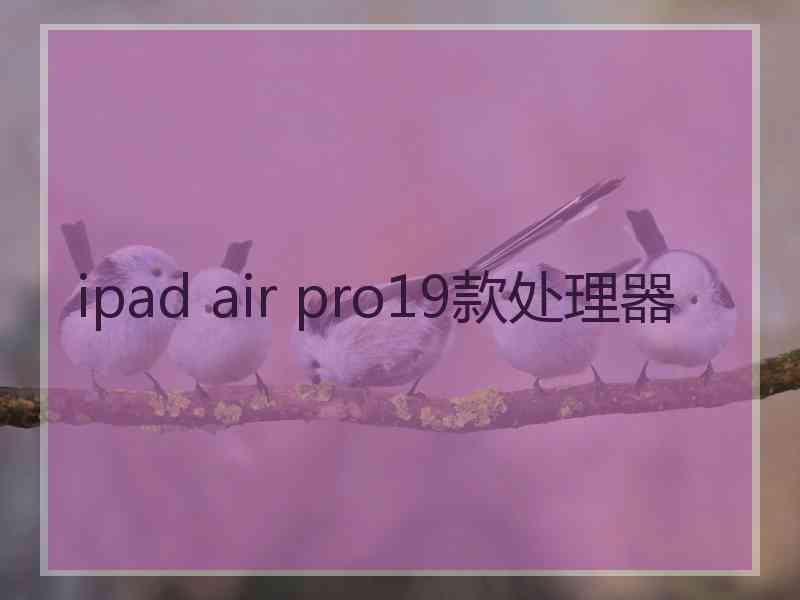 ipad air pro19款处理器