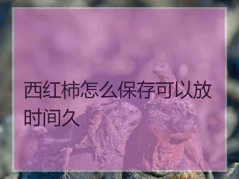 西红柿怎么保存可以放时间久