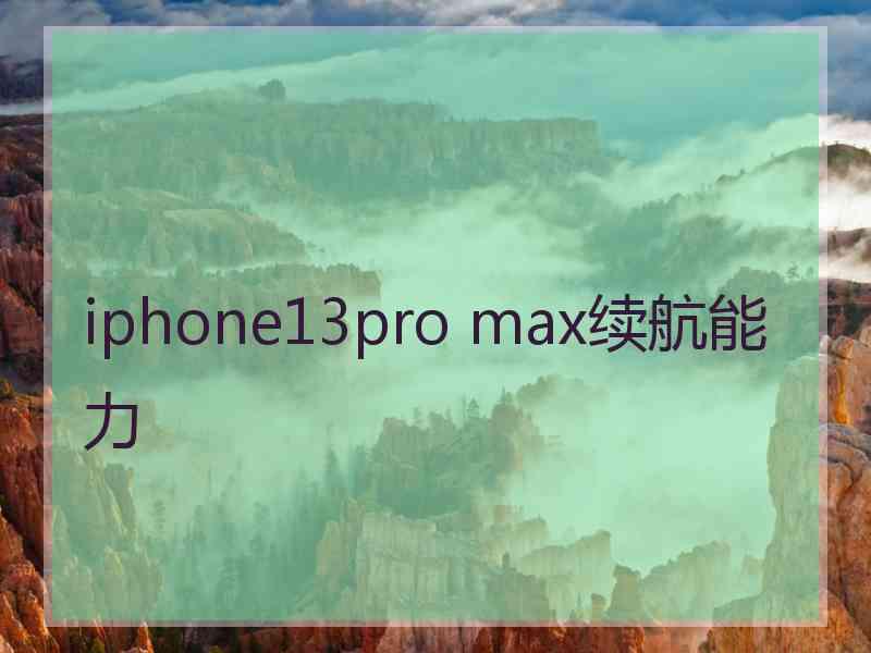 iphone13pro max续航能力