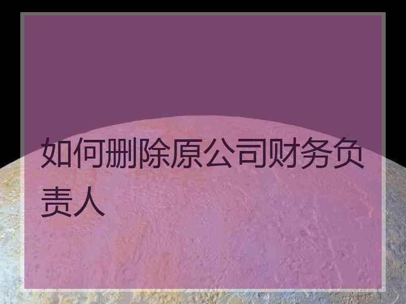 如何删除原公司财务负责人