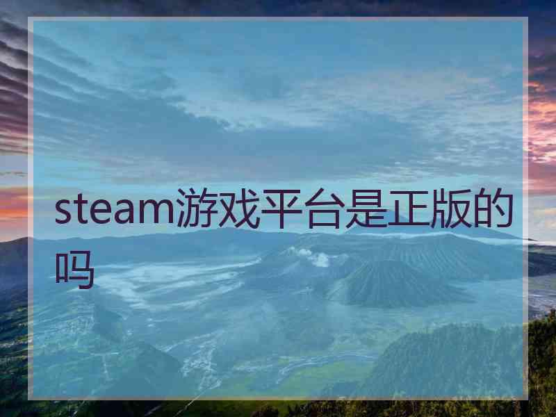 steam游戏平台是正版的吗