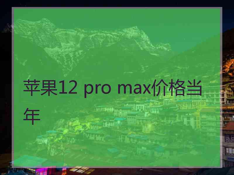 苹果12 pro max价格当年