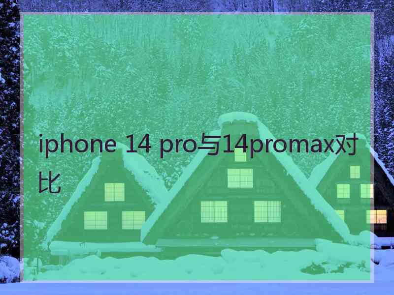 iphone 14 pro与14promax对比