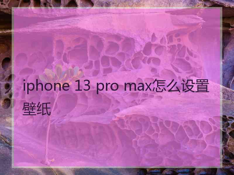 iphone 13 pro max怎么设置壁纸