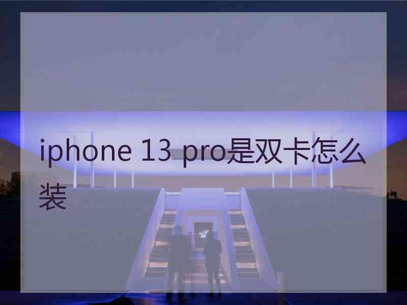 iphone 13 pro是双卡怎么装