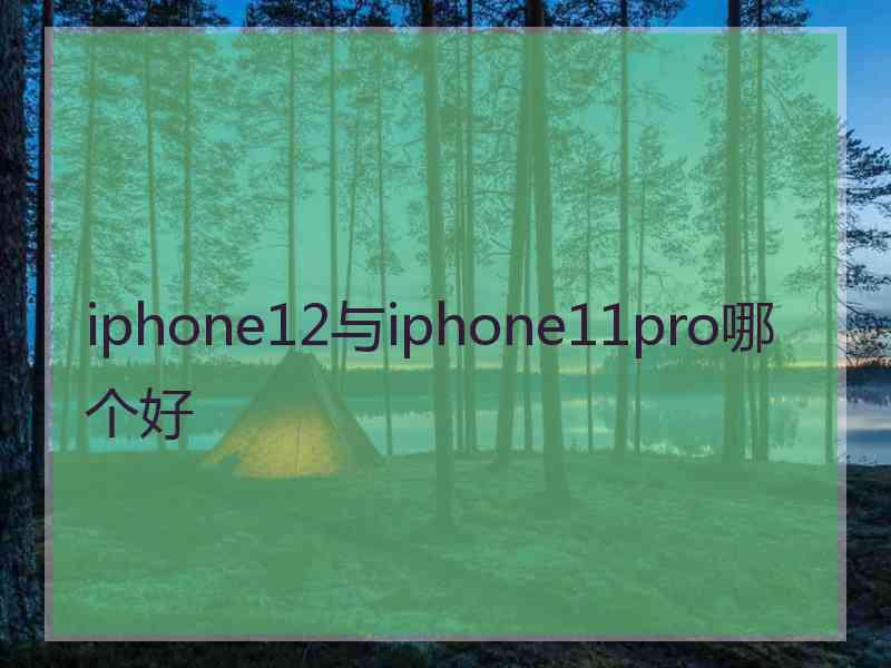 iphone12与iphone11pro哪个好