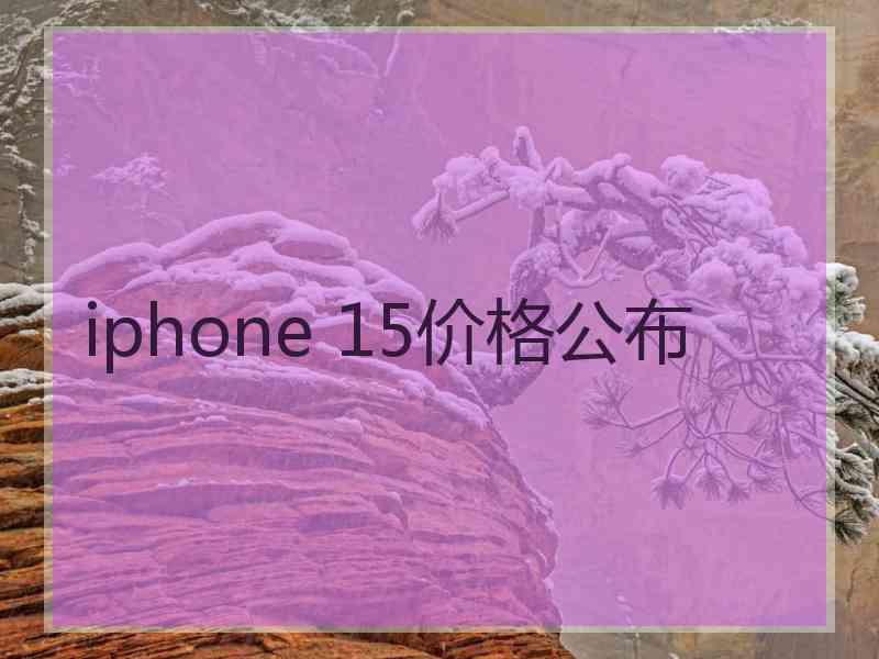 iphone 15价格公布