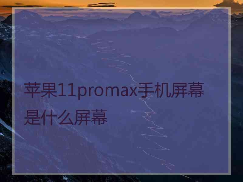 苹果11promax手机屏幕是什么屏幕