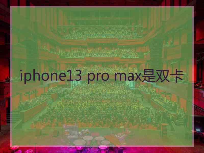 iphone13 pro max是双卡