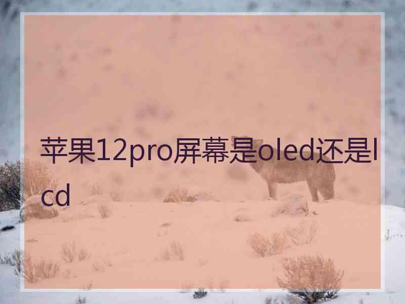 苹果12pro屏幕是oled还是lcd