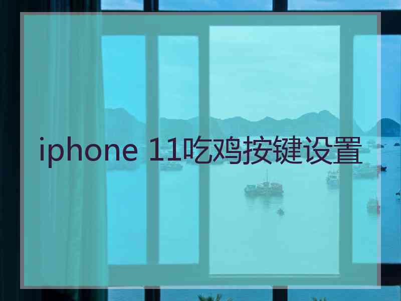 iphone 11吃鸡按键设置