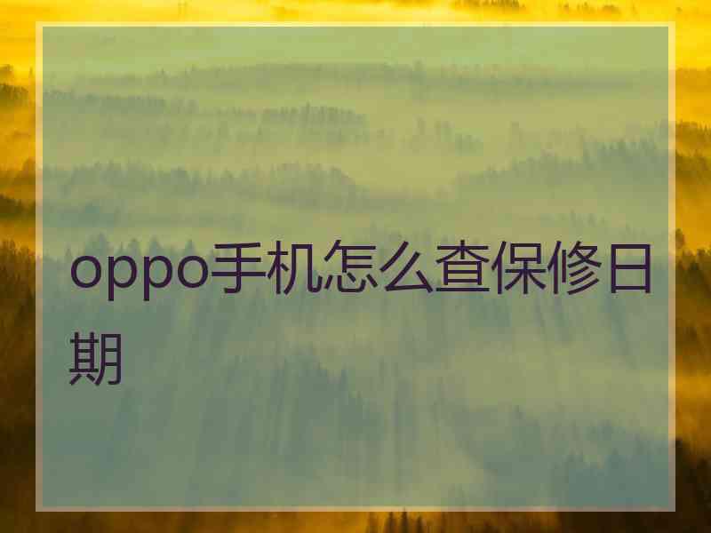 oppo手机怎么查保修日期