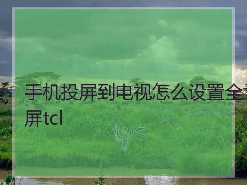 手机投屏到电视怎么设置全屏tcl